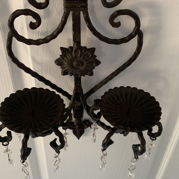 Cast iron wall sconces‎ brown traditional vintage moody with crystal - Picture 6 of 11